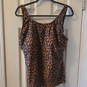 ECO BEACH BRAND WOMEN'S BLACK AND BROWN SWIM TANKINI TOP SIZE XL